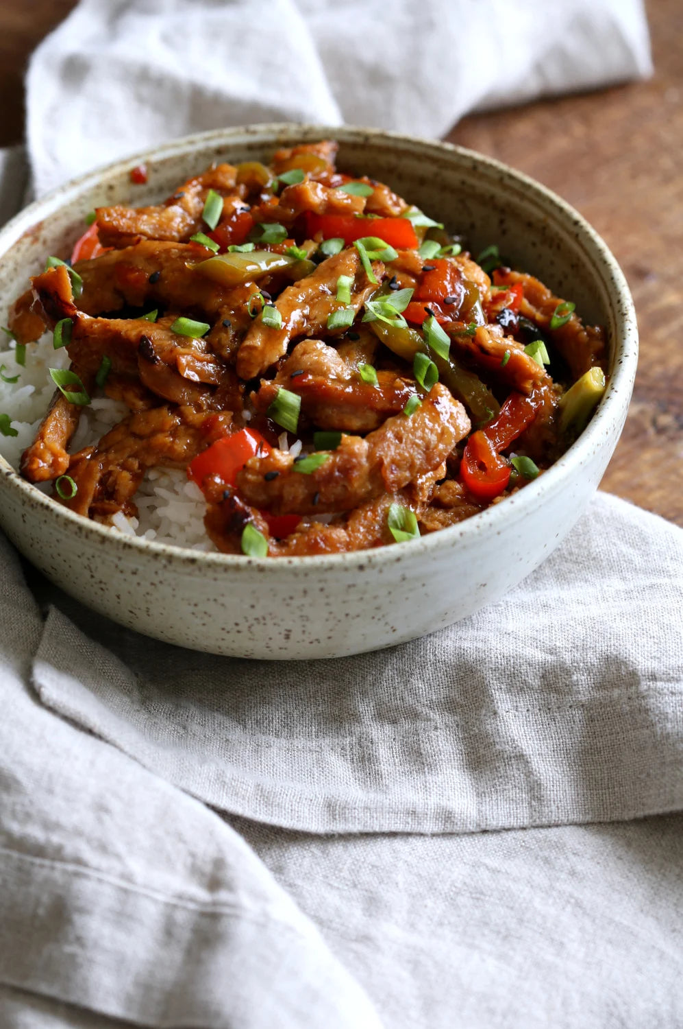 Vegan General Tso's Soy Curls