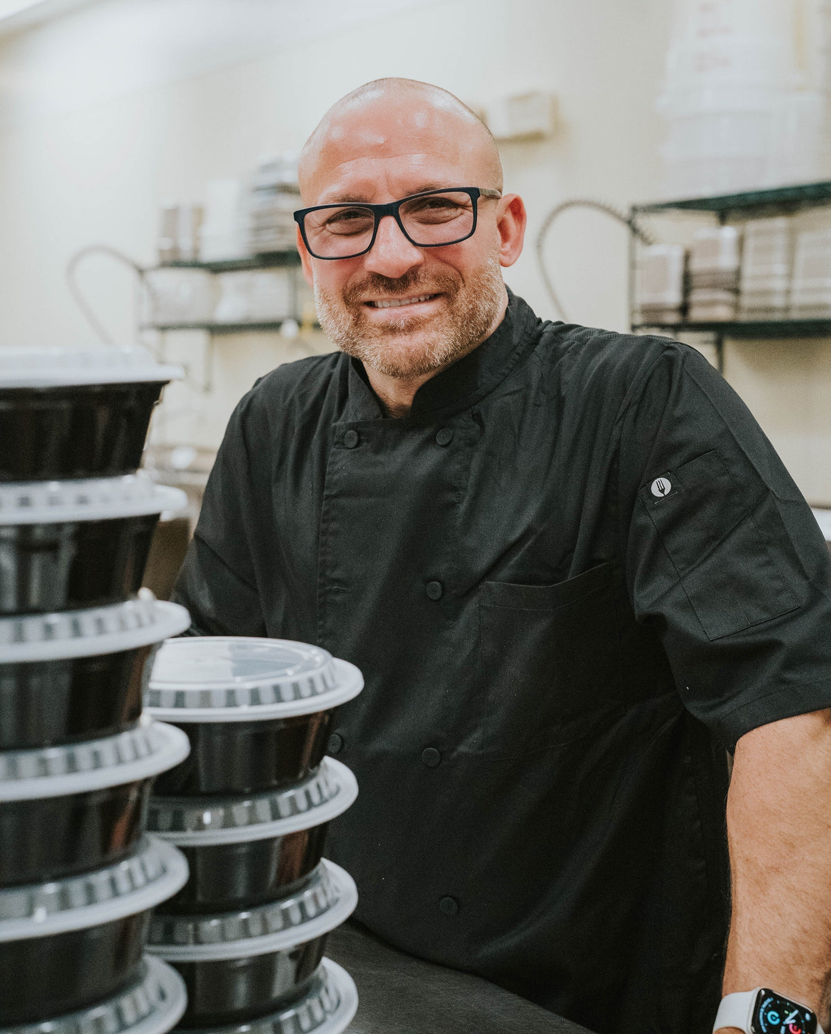 Jonas Elliott Sr. in his kitchen