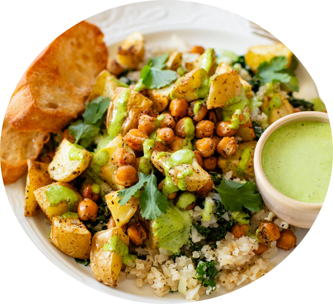Roasted Potato & Chickpea Bowls
