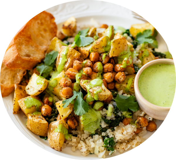 Roasted Potato & Chickpea Bowls