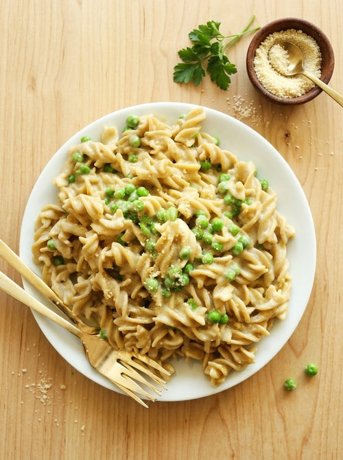 Vegan Alfredo with Peas