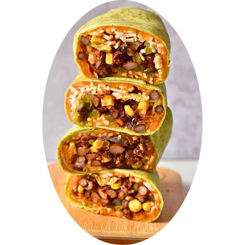 Black Bean & Sweet Potato Spinach Burrito