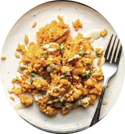 Buffalo Cauliflower & Chickpea Casserole