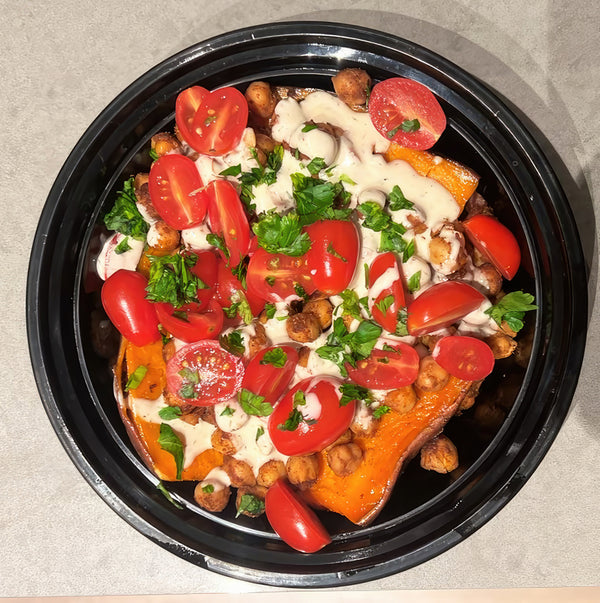 Mediterranean Baked Sweet Potatoes