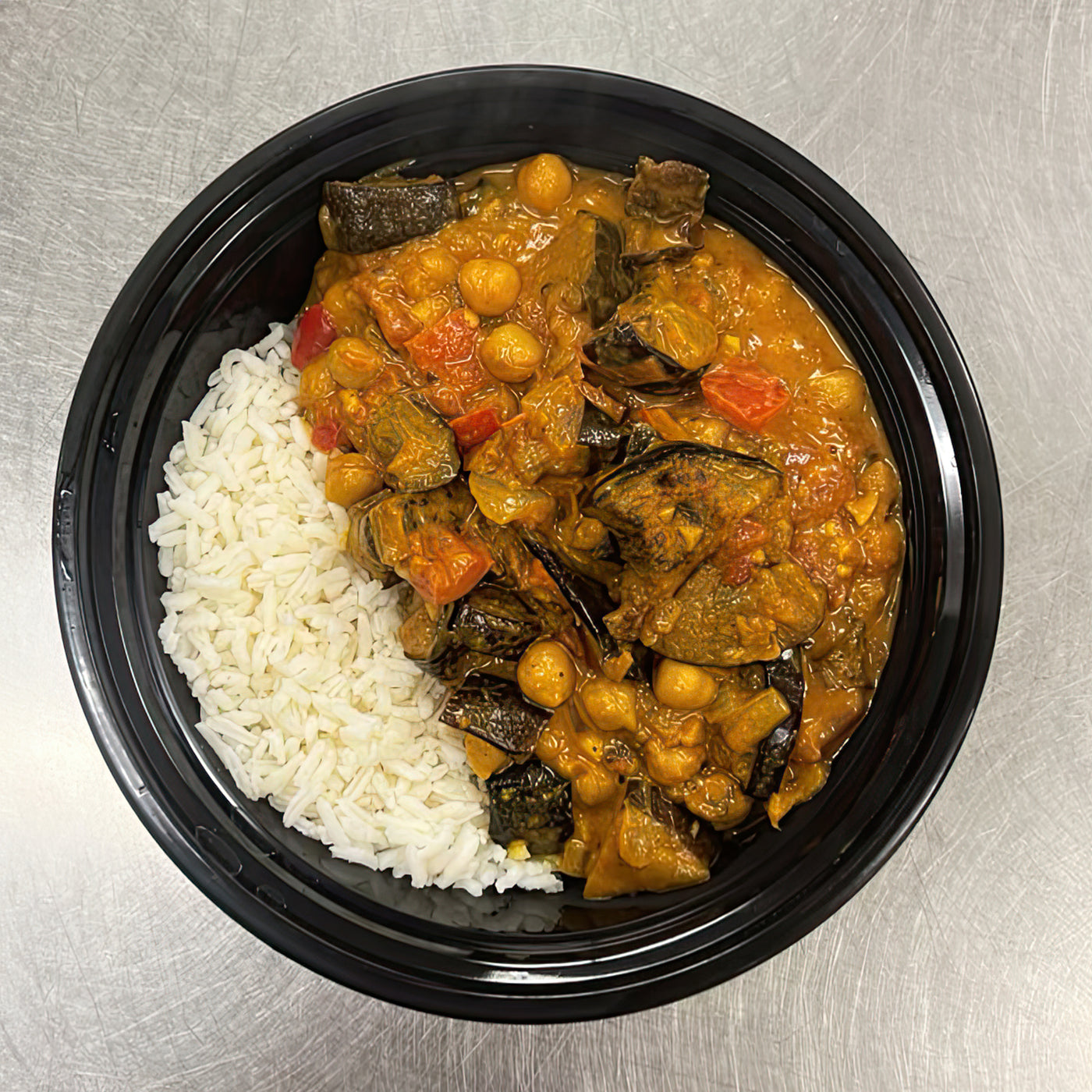 Roasted Eggplant Curry with Chickpeas