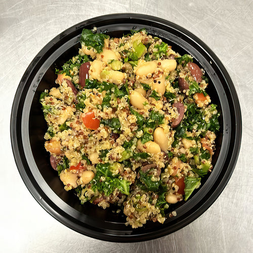 Vegan Lemon-Garlic Mediterranean Quinoa Salad