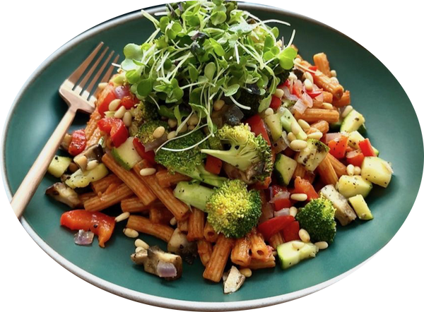 Red Lentil Pasta Primavera