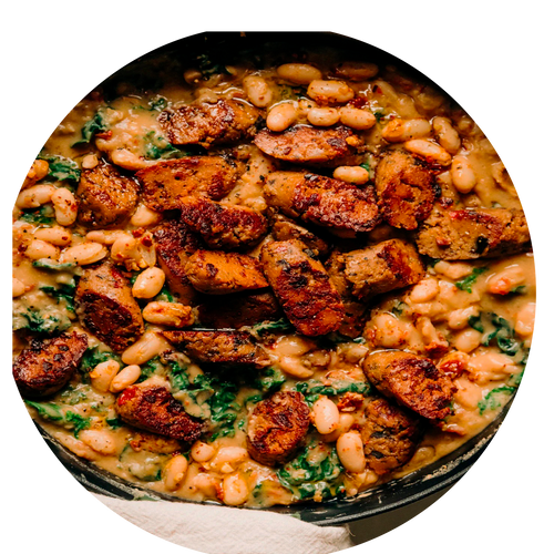 Tuscan White Bean & Sun-Dried Tomato "Sausage" Stew