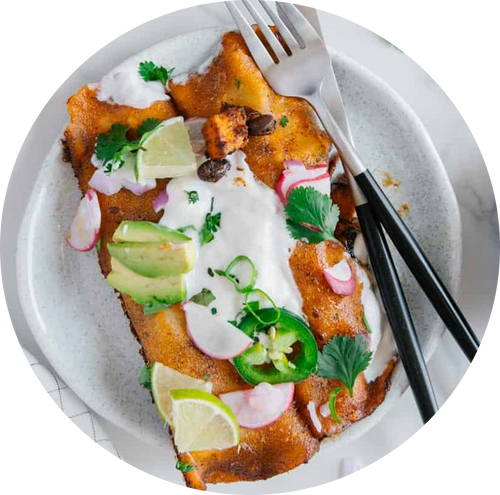 Vegan Sweet Potato Black Bean Enchiladas